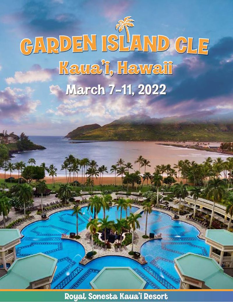 2022 Kauai, Hawaii CLE brochure cover