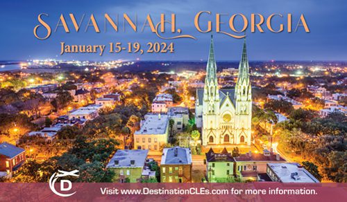 Coming soon - Savannah, Georgia – January 15-19, 2024